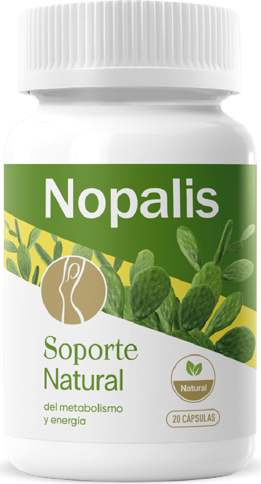 Frasco de Nopalis, 20 cápsulas, suplemento alimenticio